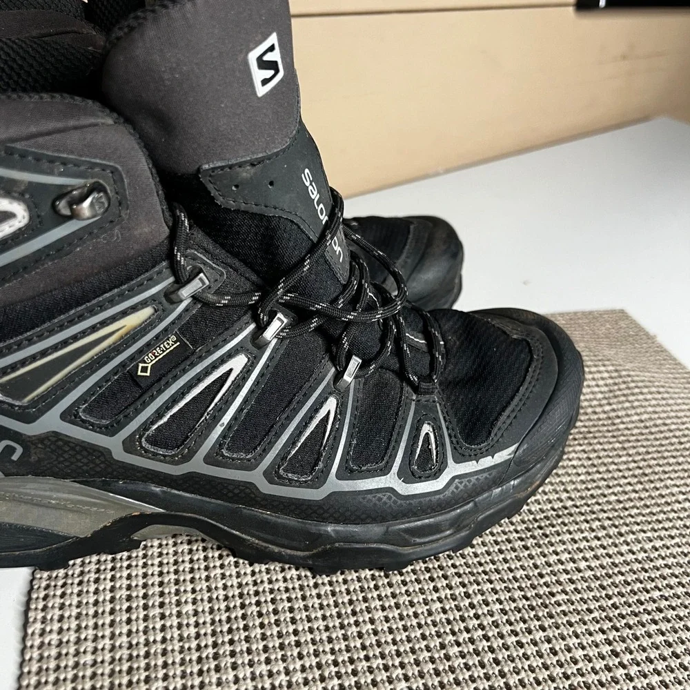 Salomon X Ultra 3 Mid GTX Hiking Boots Black Grey Gore-Tex 370770 Mens 8.5